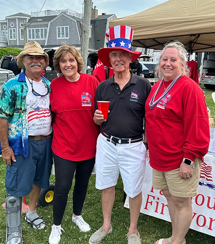 Fireworks Committee Members in front of table